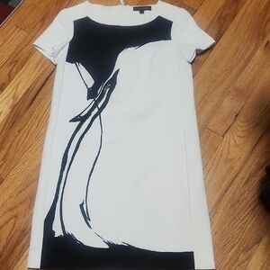 Banana Republic Black and White Midi Dress, 00, VGUC